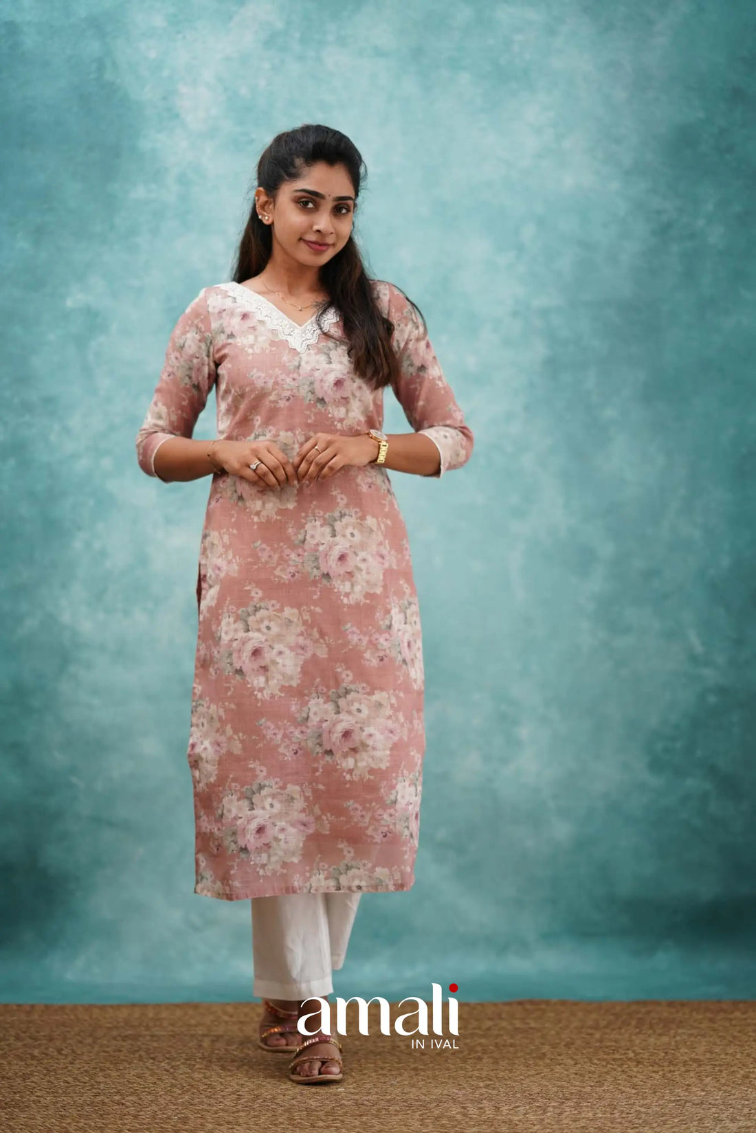 Peach Semi Linen Co-ord Set Co-ord sets