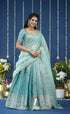 Pearl Tissue Halfsaree Pastel Blue Half Sarees