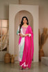 Pink And Mint Rayon Crepe Salwar Anarkalis