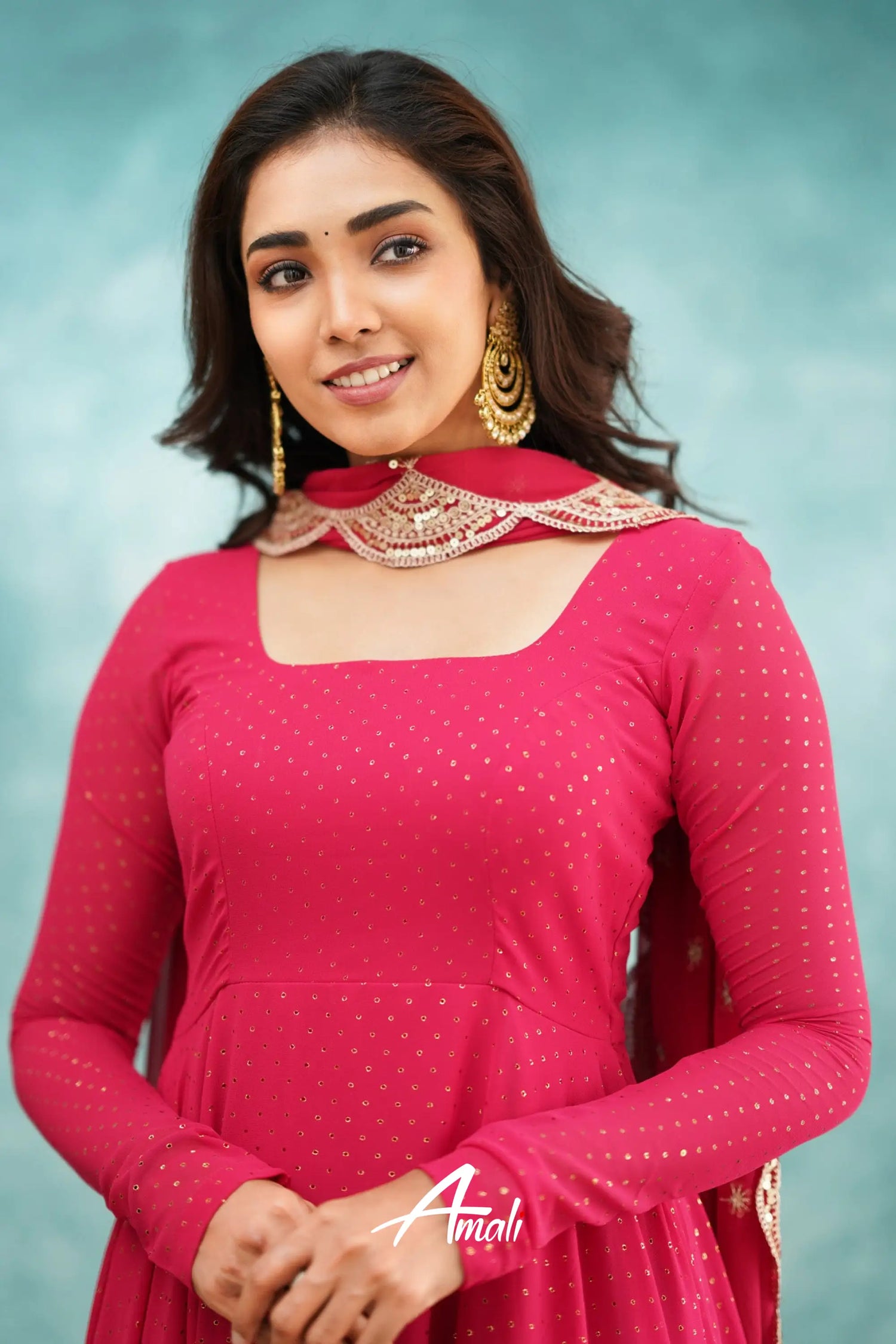 Pink Georgette Anarkali Anarkalis