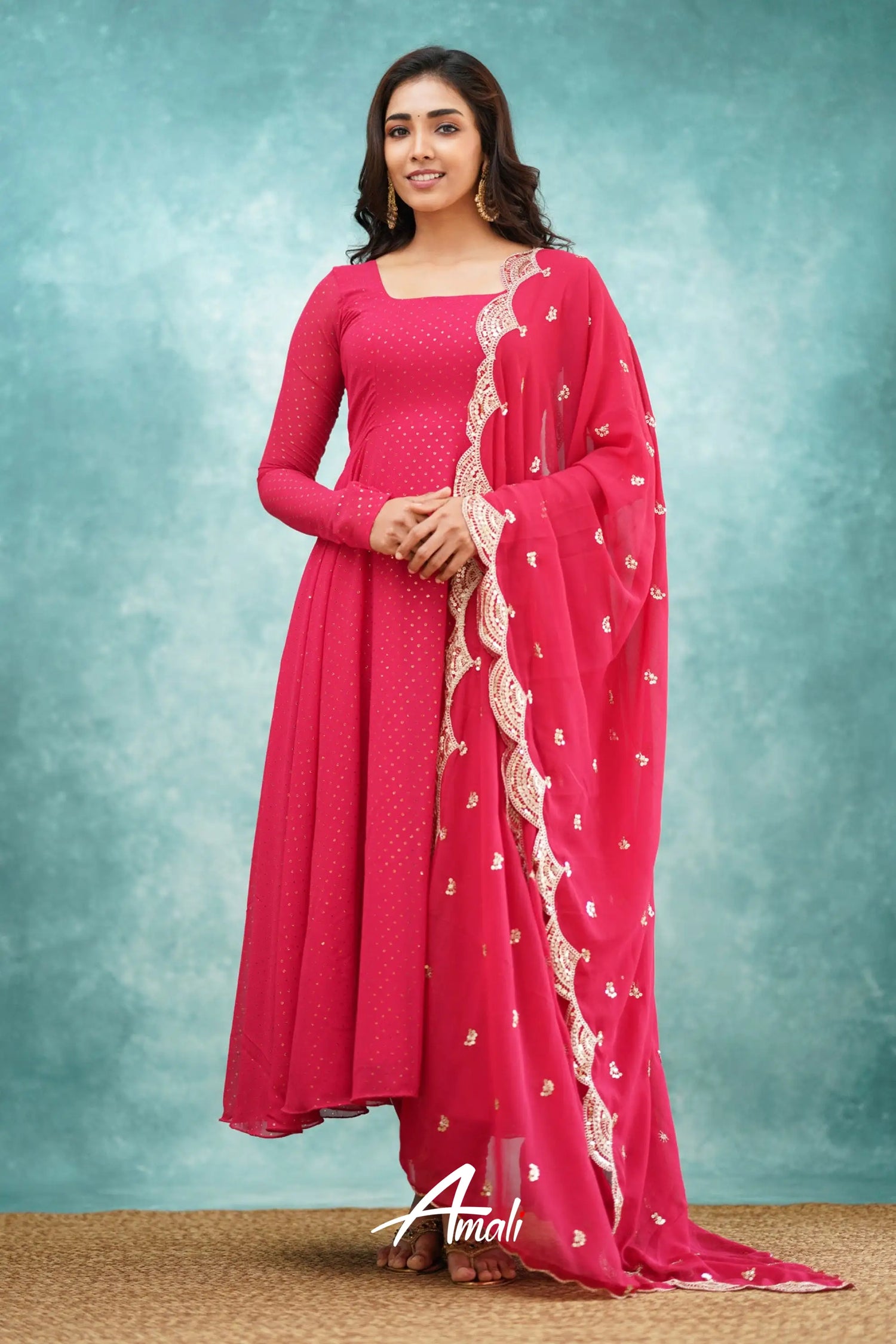 Pink Georgette Anarkali Anarkalis