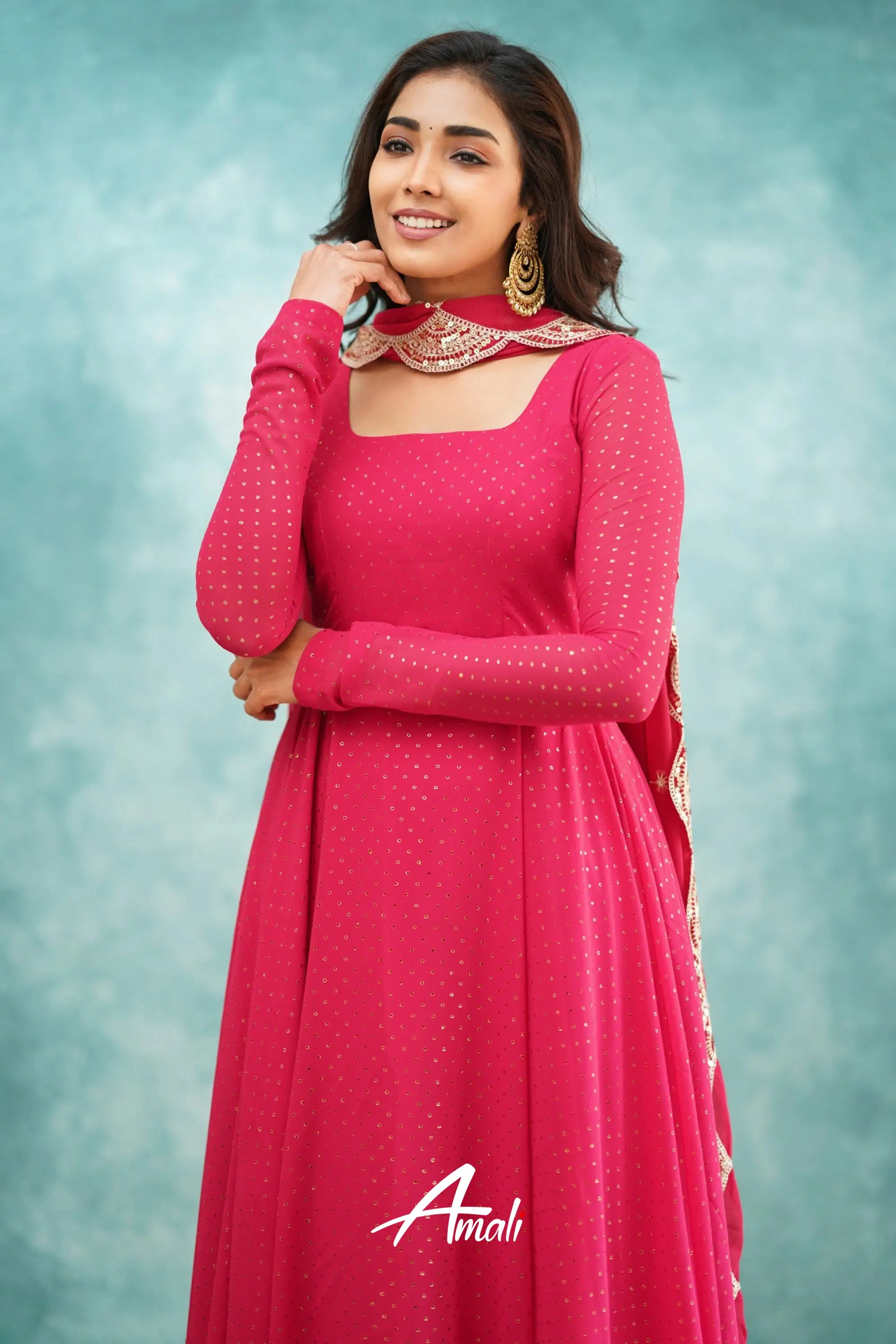 Pink Georgette Anarkali Anarkalis