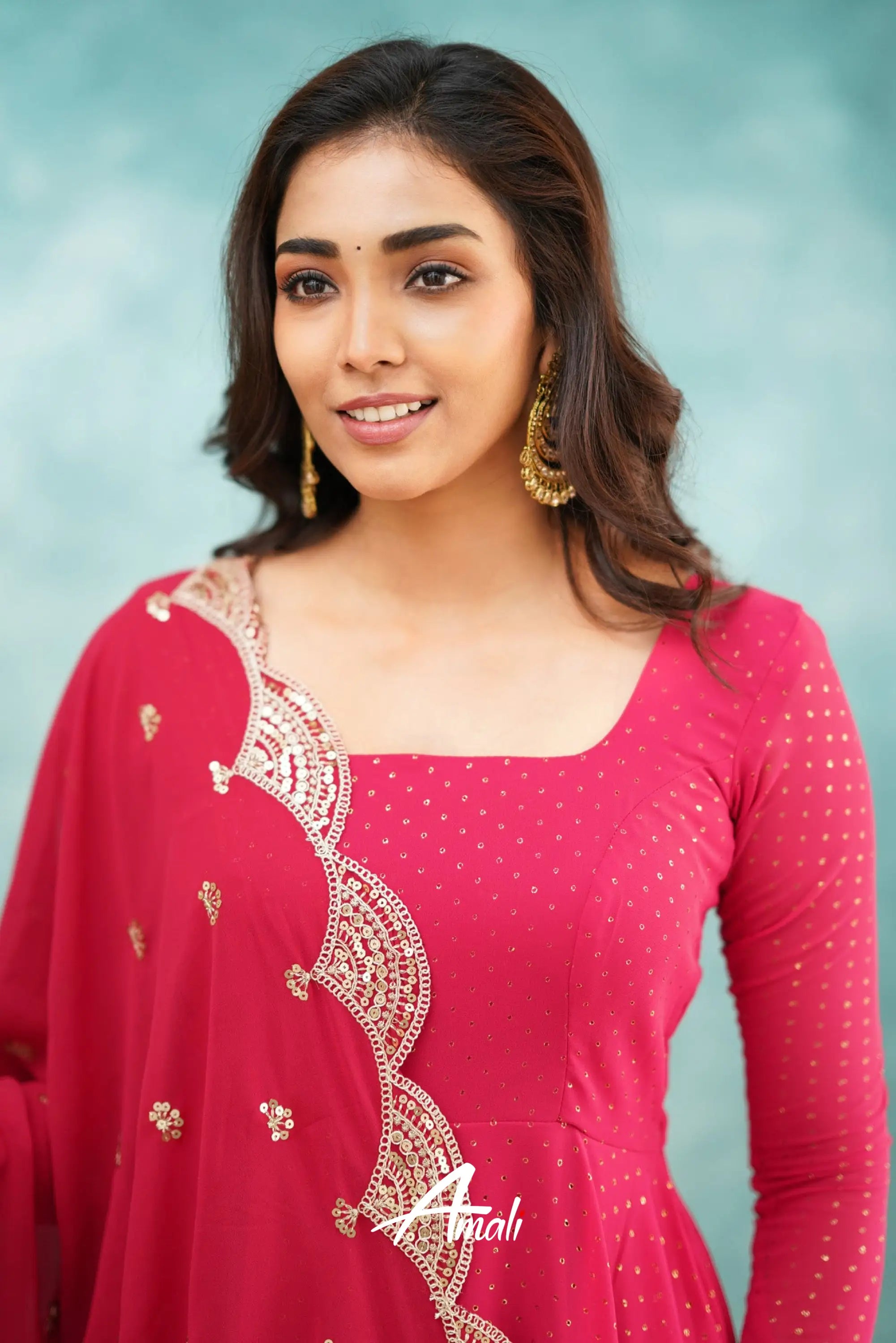 Pink Georgette Anarkali Anarkalis