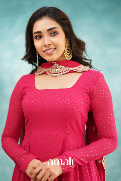 Pink Georgette Anarkali Anarkalis