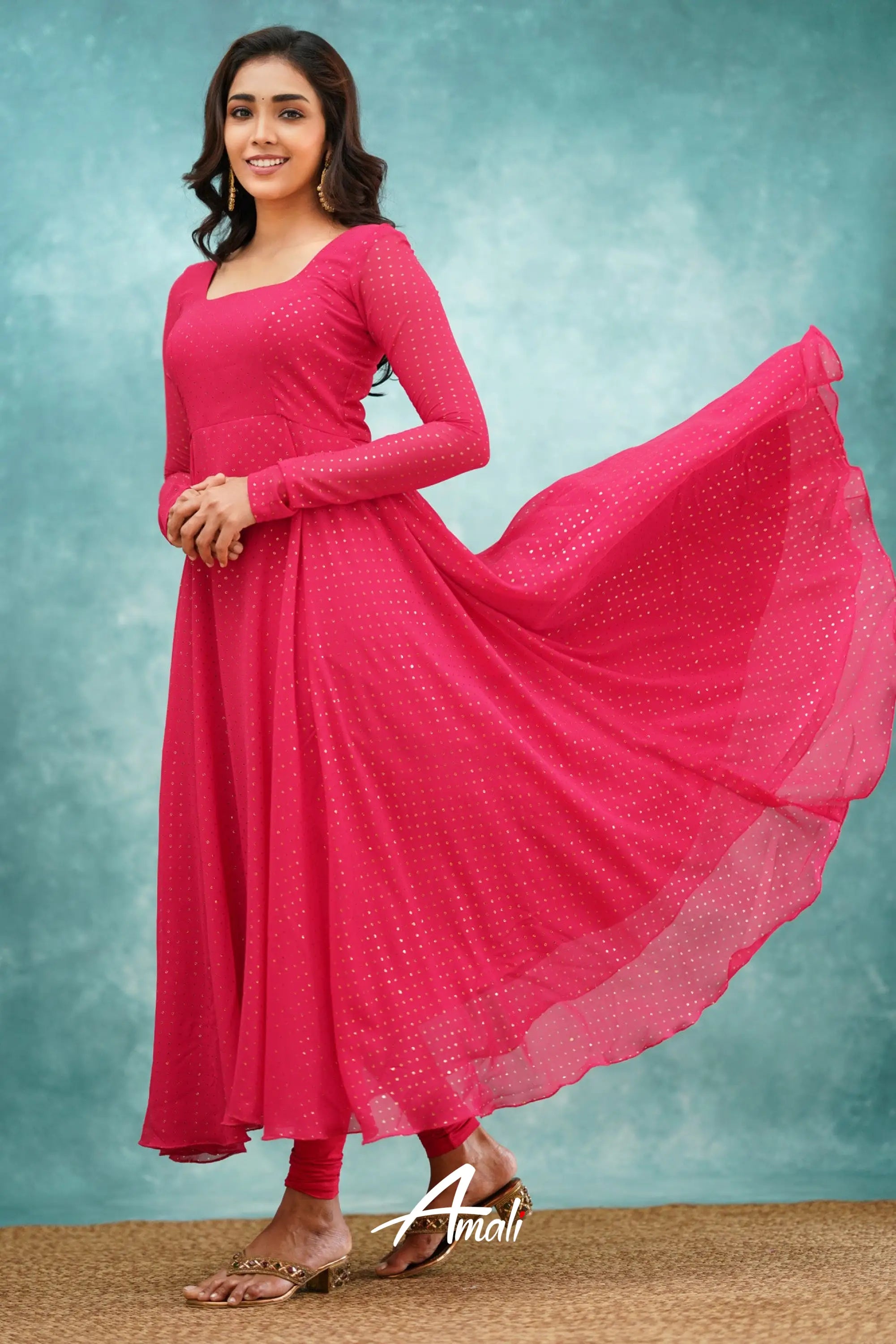 Pink Georgette Anarkali Anarkalis