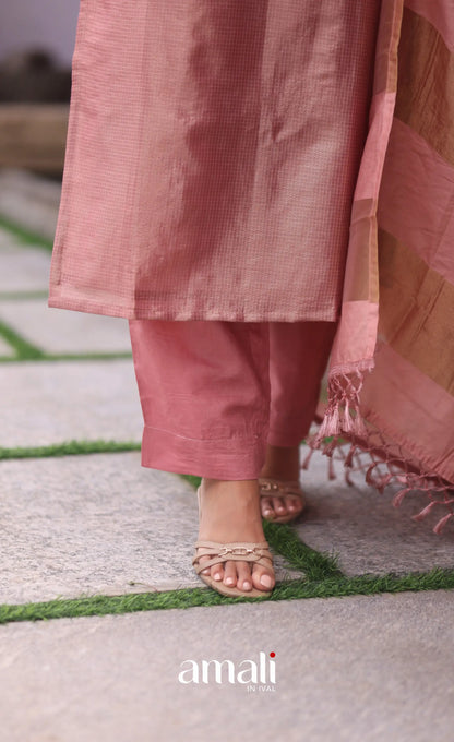 Pink Tissue Blend Salwar Set - salwar