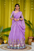 Prachi Metallic Chiffon Half Saree - Lavender Sarees