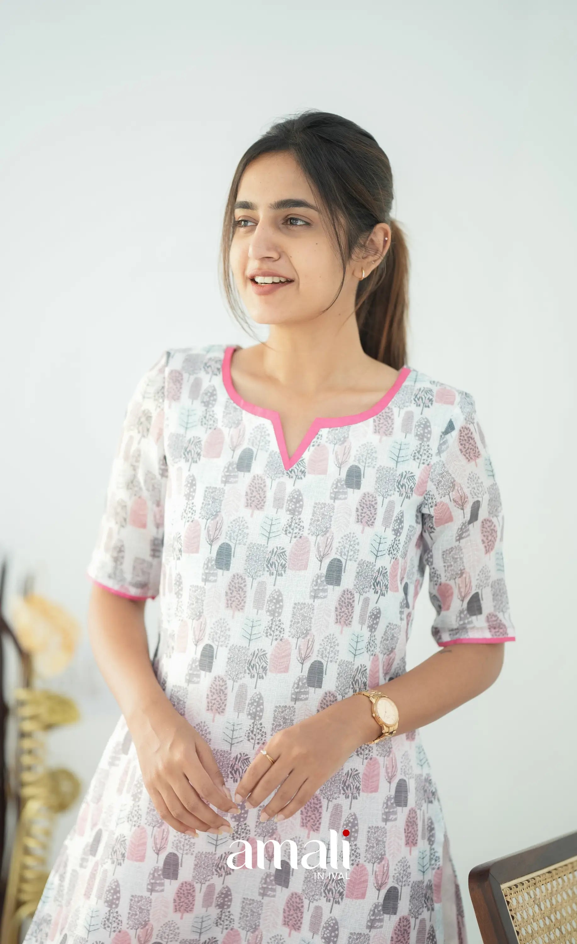 Priyo Organza Kurti - White Co-ord sets