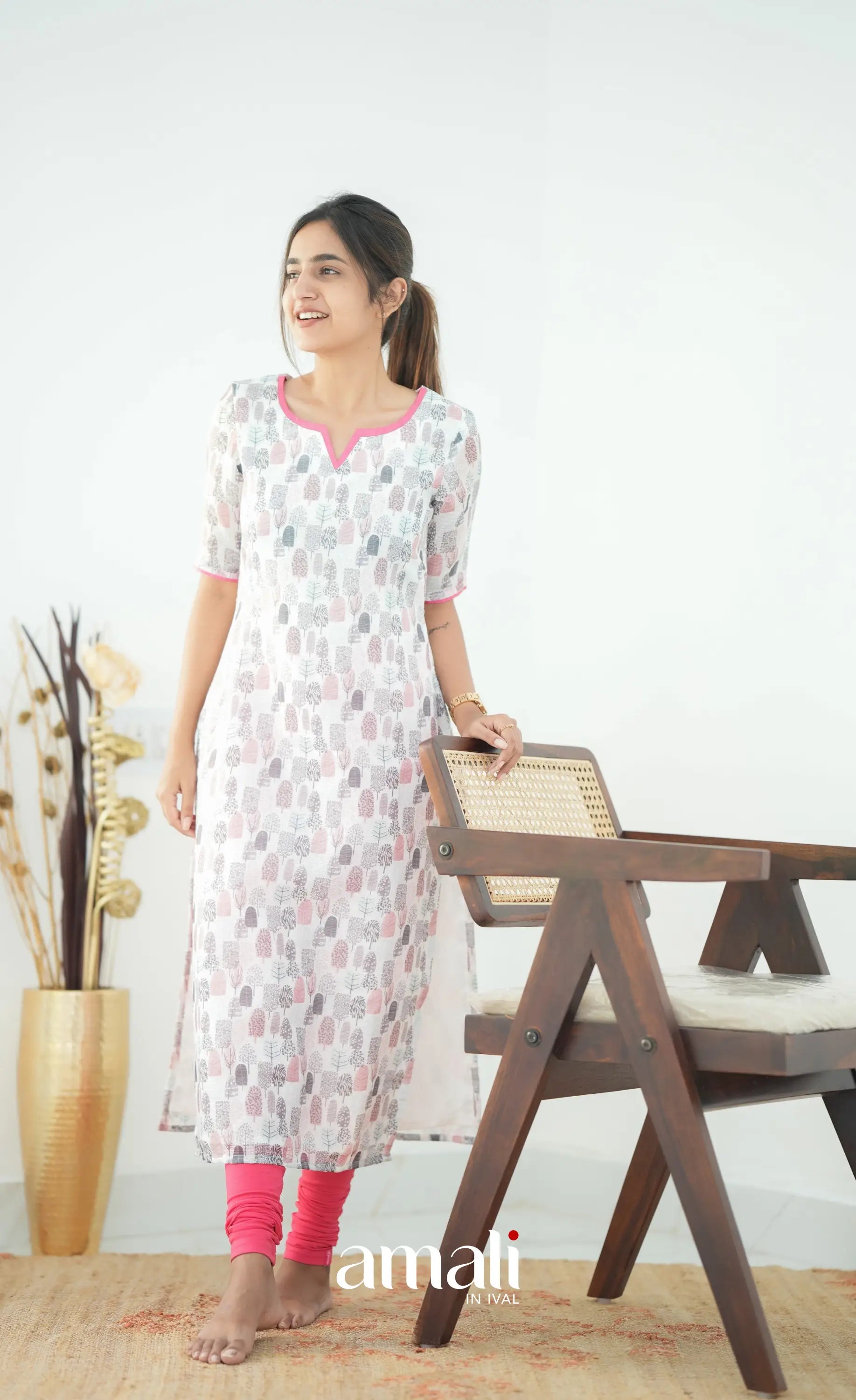 Priyo Organza Kurti - White Co-ord sets