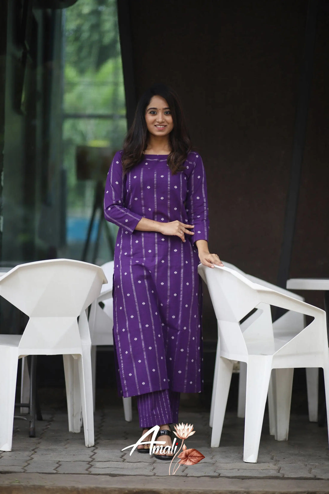 Purple Cotton Co-Ord Set Sets