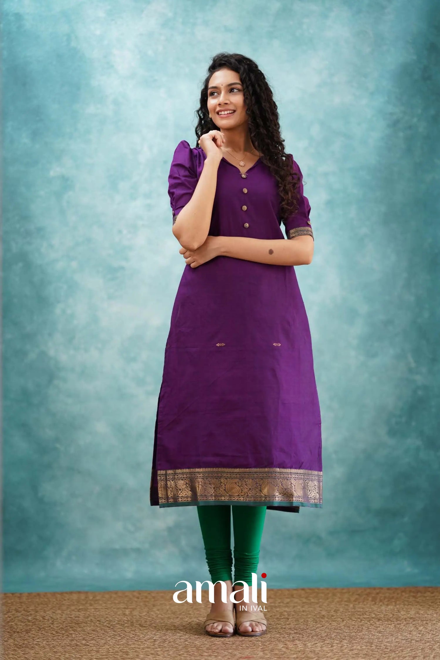 Purple Cotton Kurti