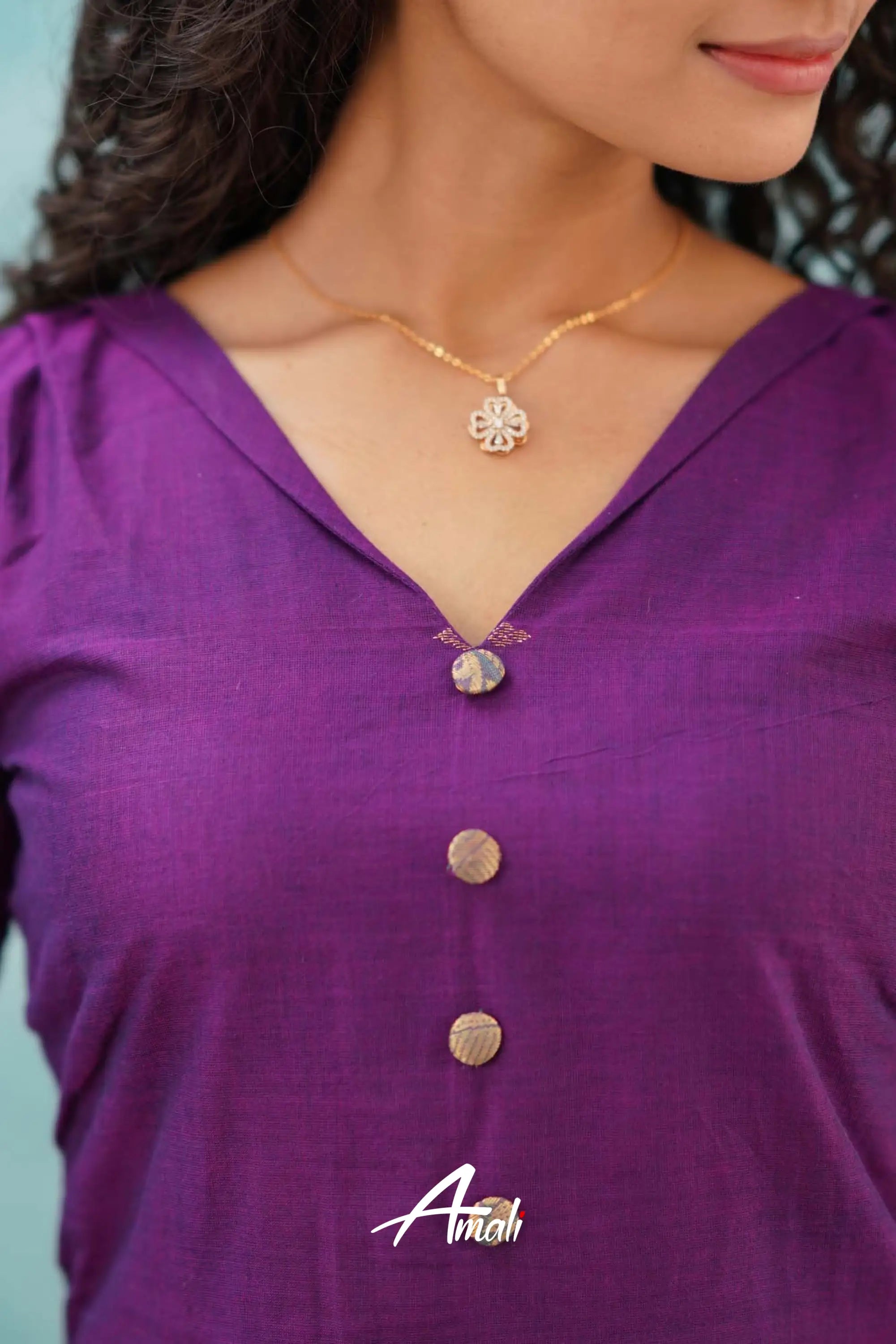 Purple Cotton Kurti Kurti