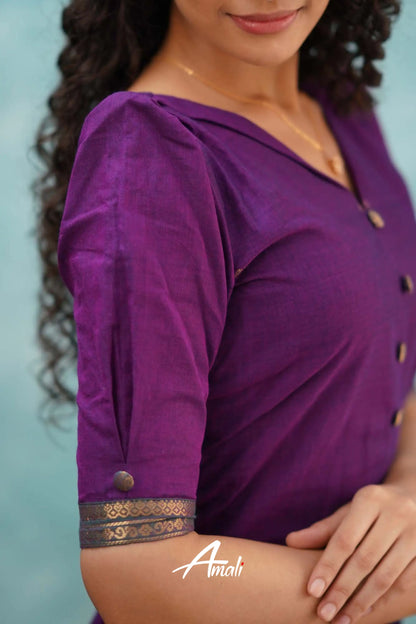 Purple Cotton Kurti Kurti