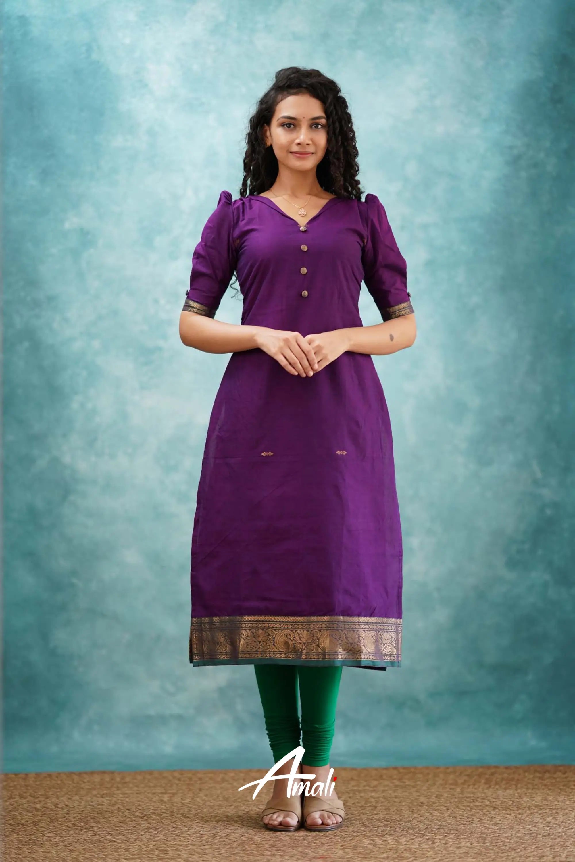 Purple Cotton Kurti Kurti