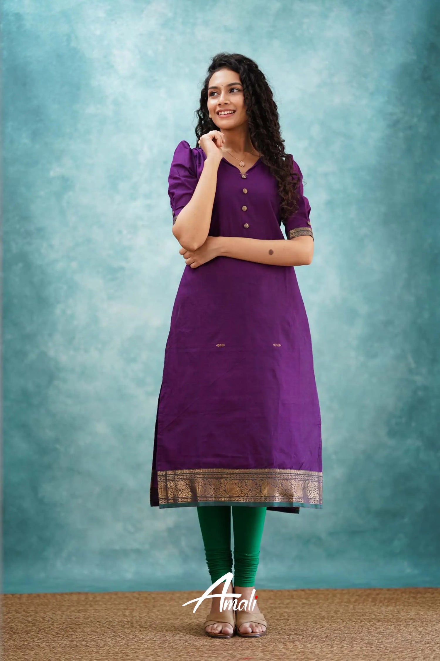 Purple Cotton Kurti Kurti