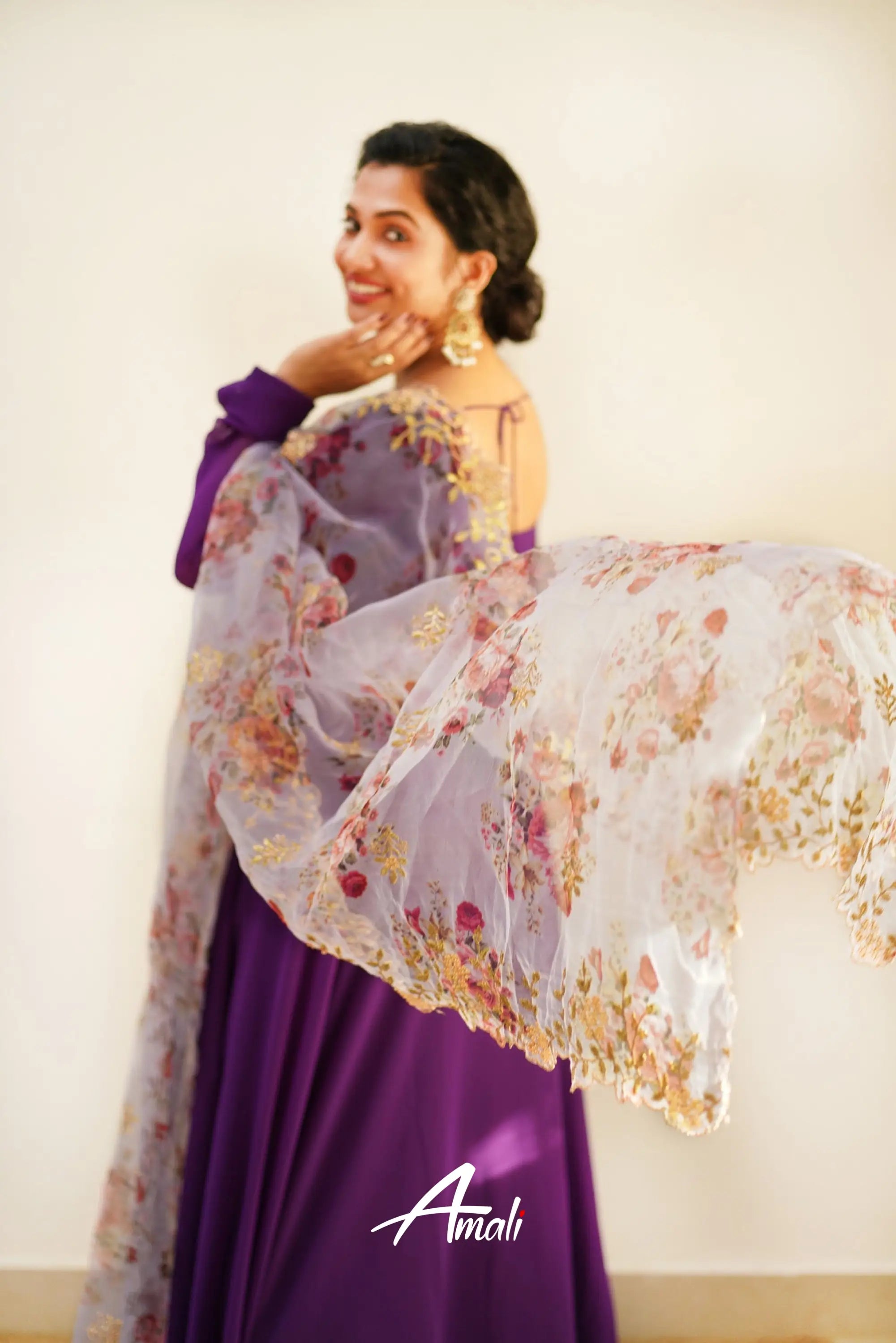 Purple Georgette Anarkali Anarkalis