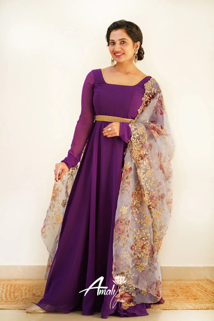 Purple Georgette Anarkali Anarkalis