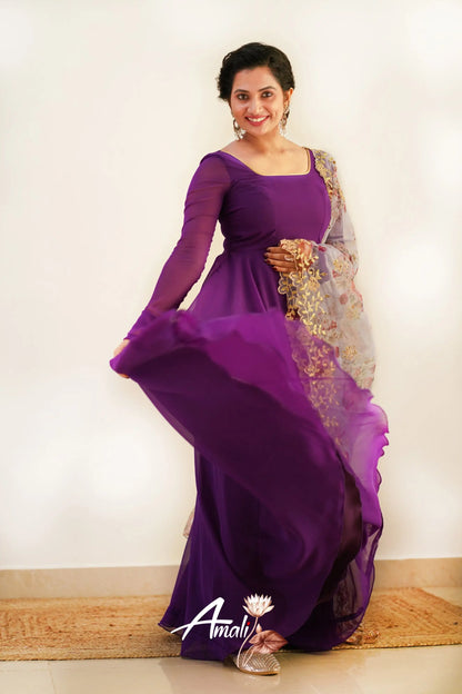 Purple Georgette Anarkali Anarkalis