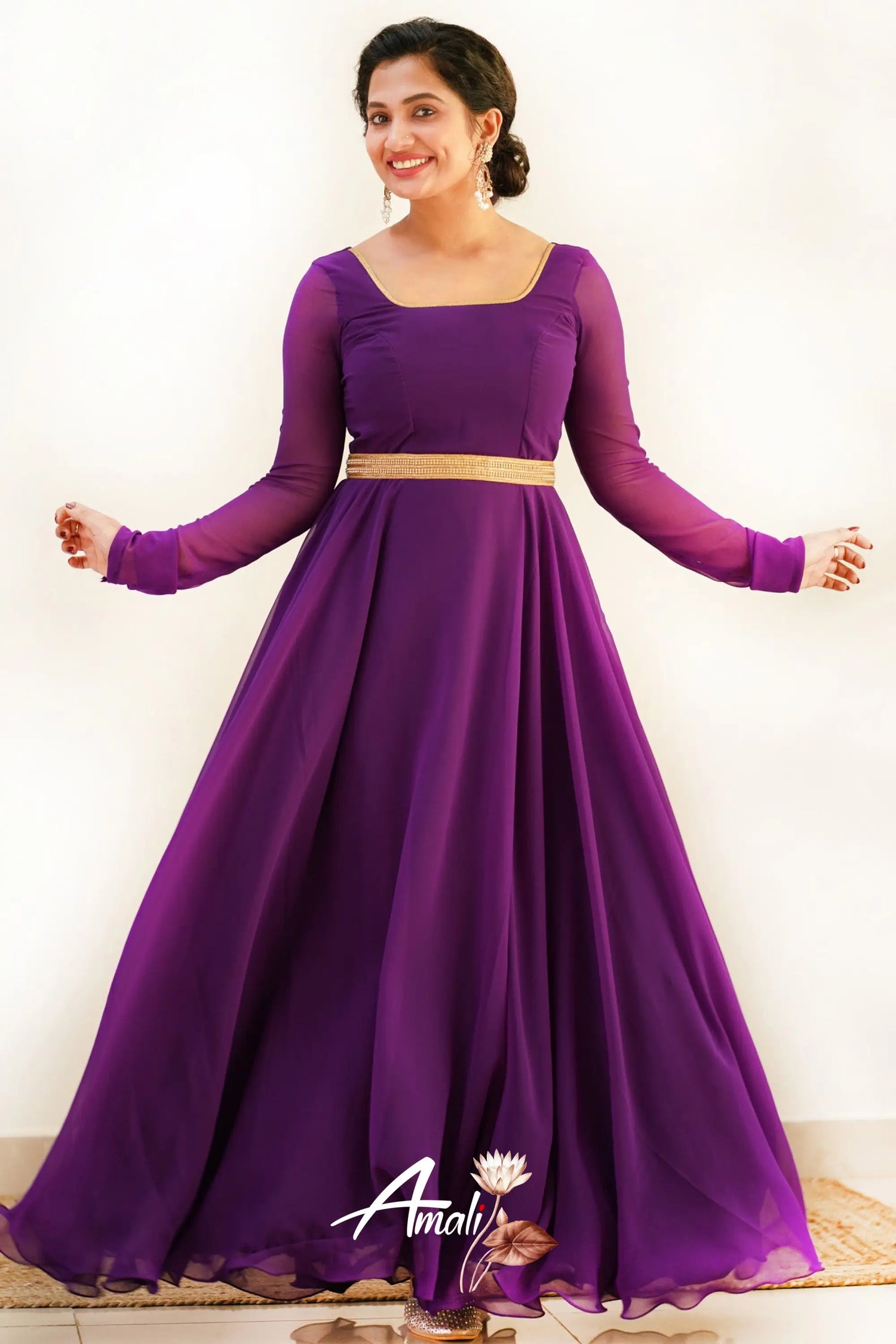 Purple Georgette Anarkali Anarkalis