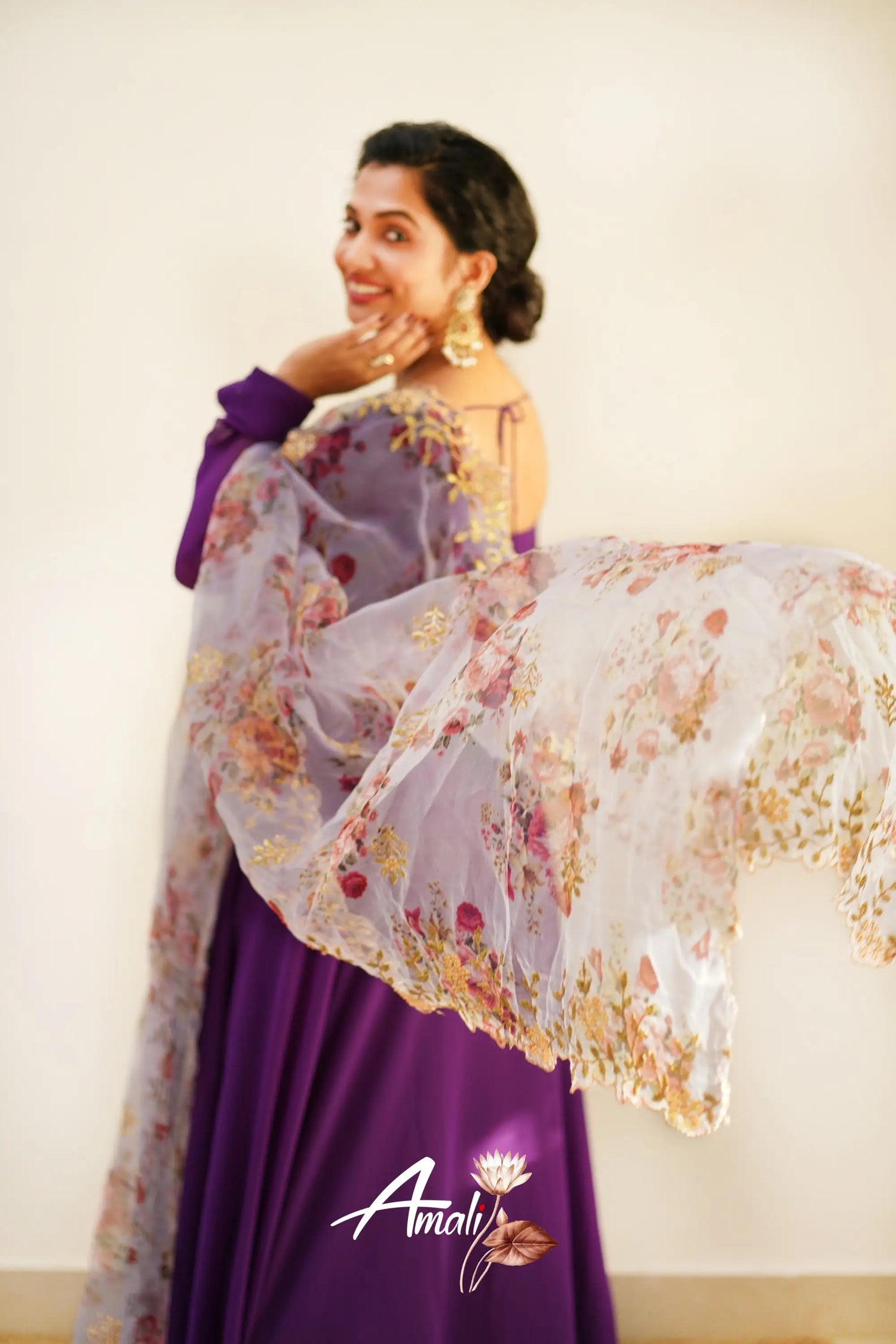 Purple Georgette Anarkali Anarkalis