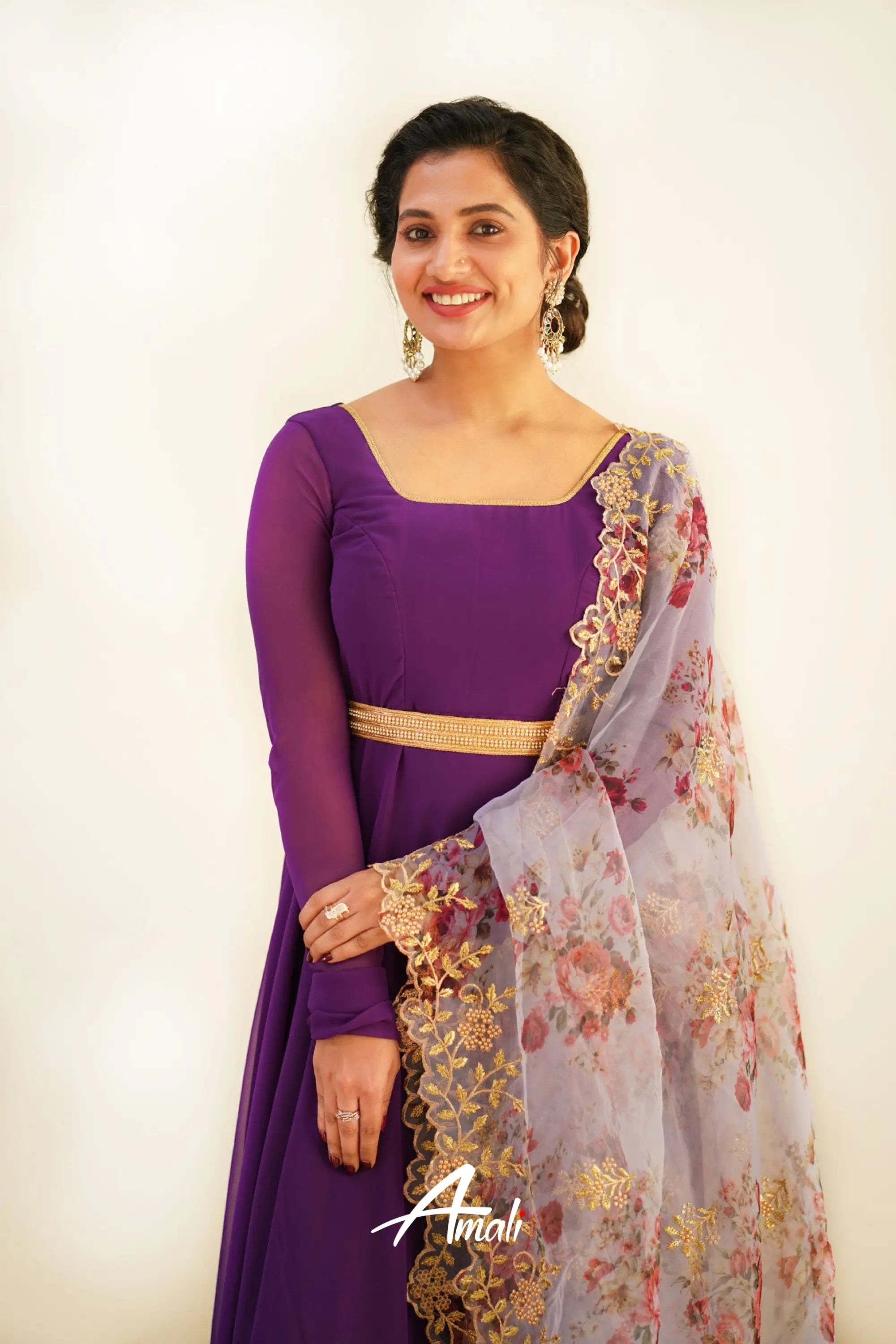 Purple Georgette Anarkali Anarkalis