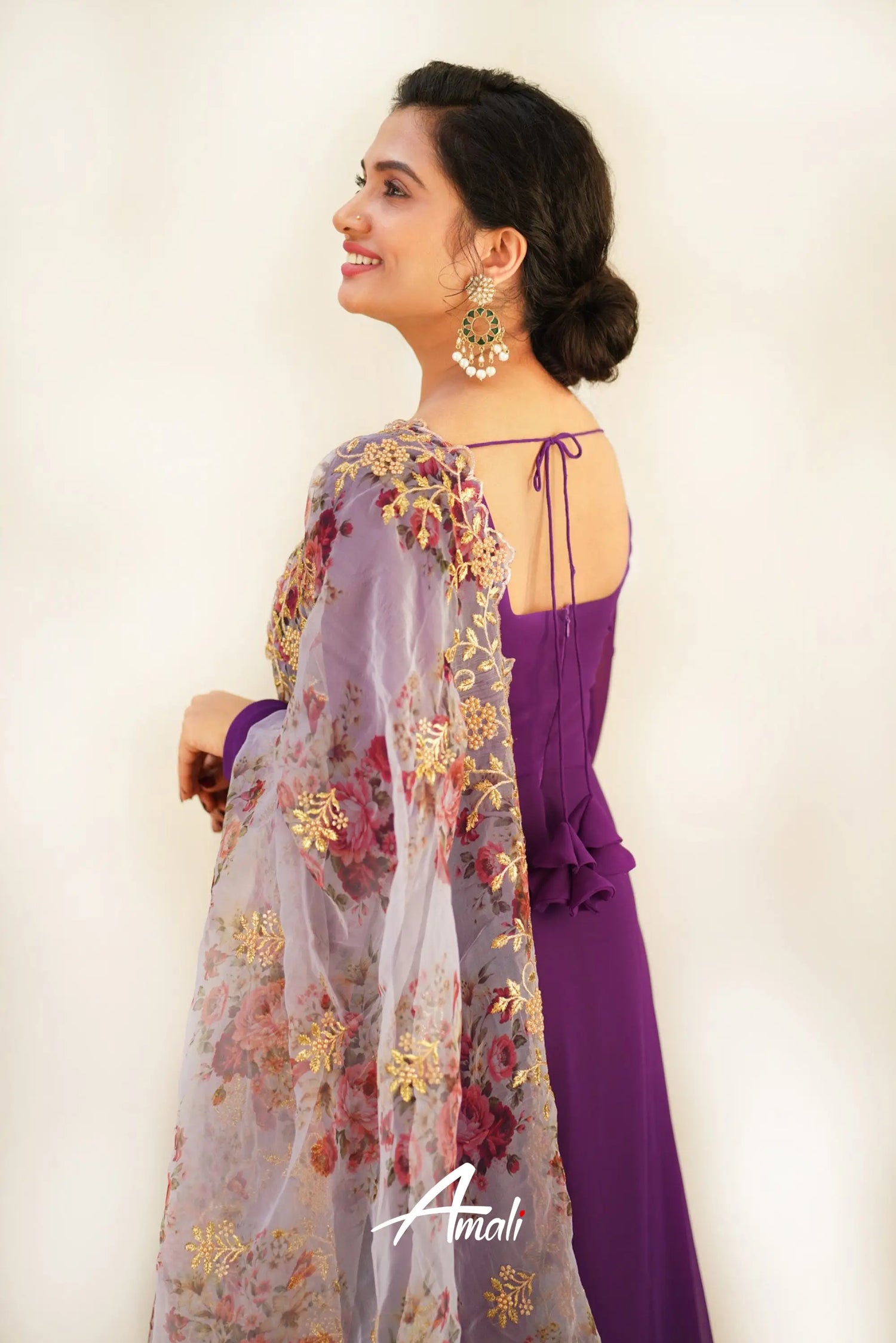 Purple Georgette Anarkali Anarkalis