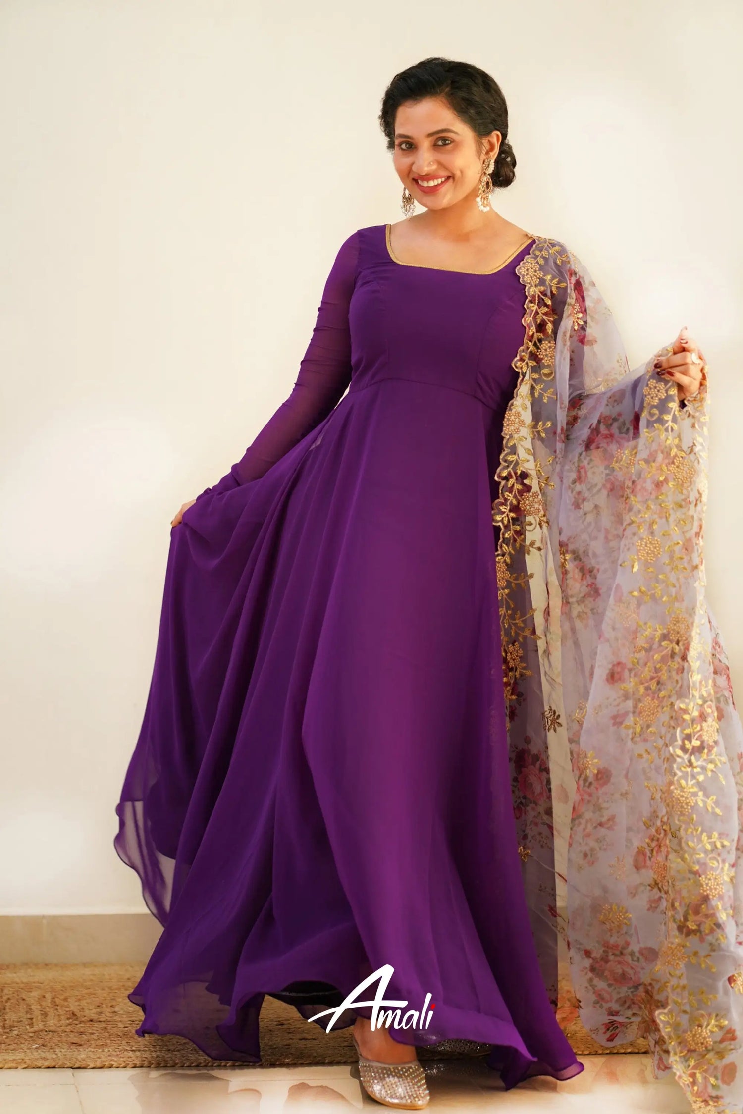 Purple Georgette Anarkali Anarkalis