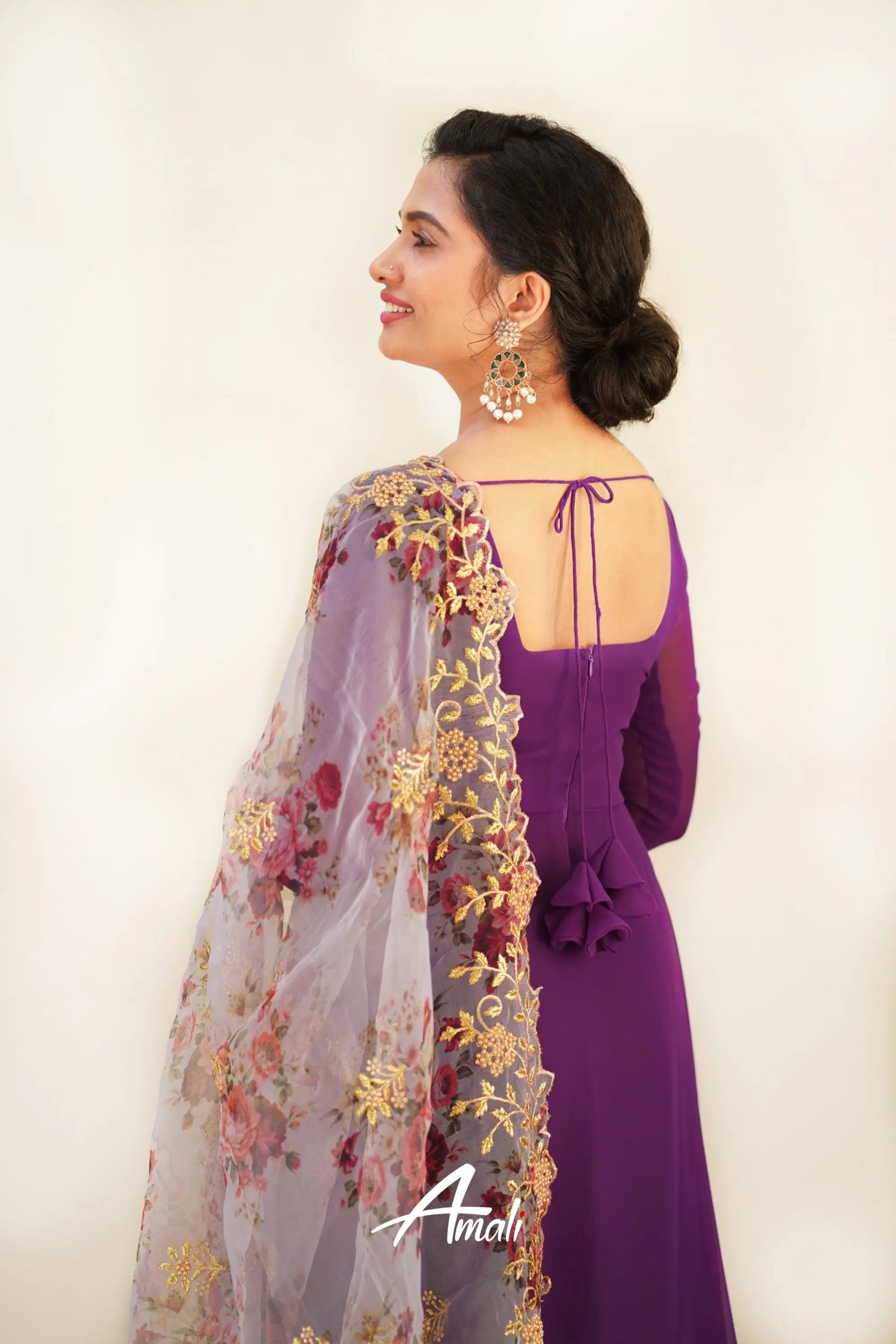 Purple Georgette Anarkali Anarkalis