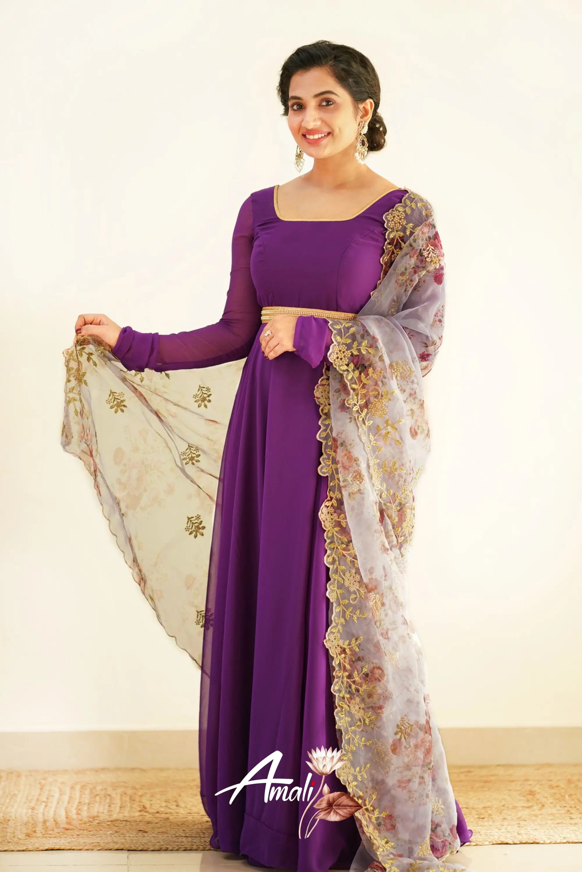 Purple Georgette Anarkali Anarkalis