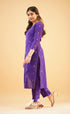 Purple Slub Cotton Silk Co-Ord Set