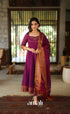 Purplish wine and Mustard Narayanpet Cotton Anarkali - Anarkalis