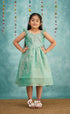 Raaga Blue Shade Crushed Silk Frock Kids-Suttis