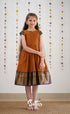 Raaga Cotton Frock - Brownish Mustard Kids-Suttis