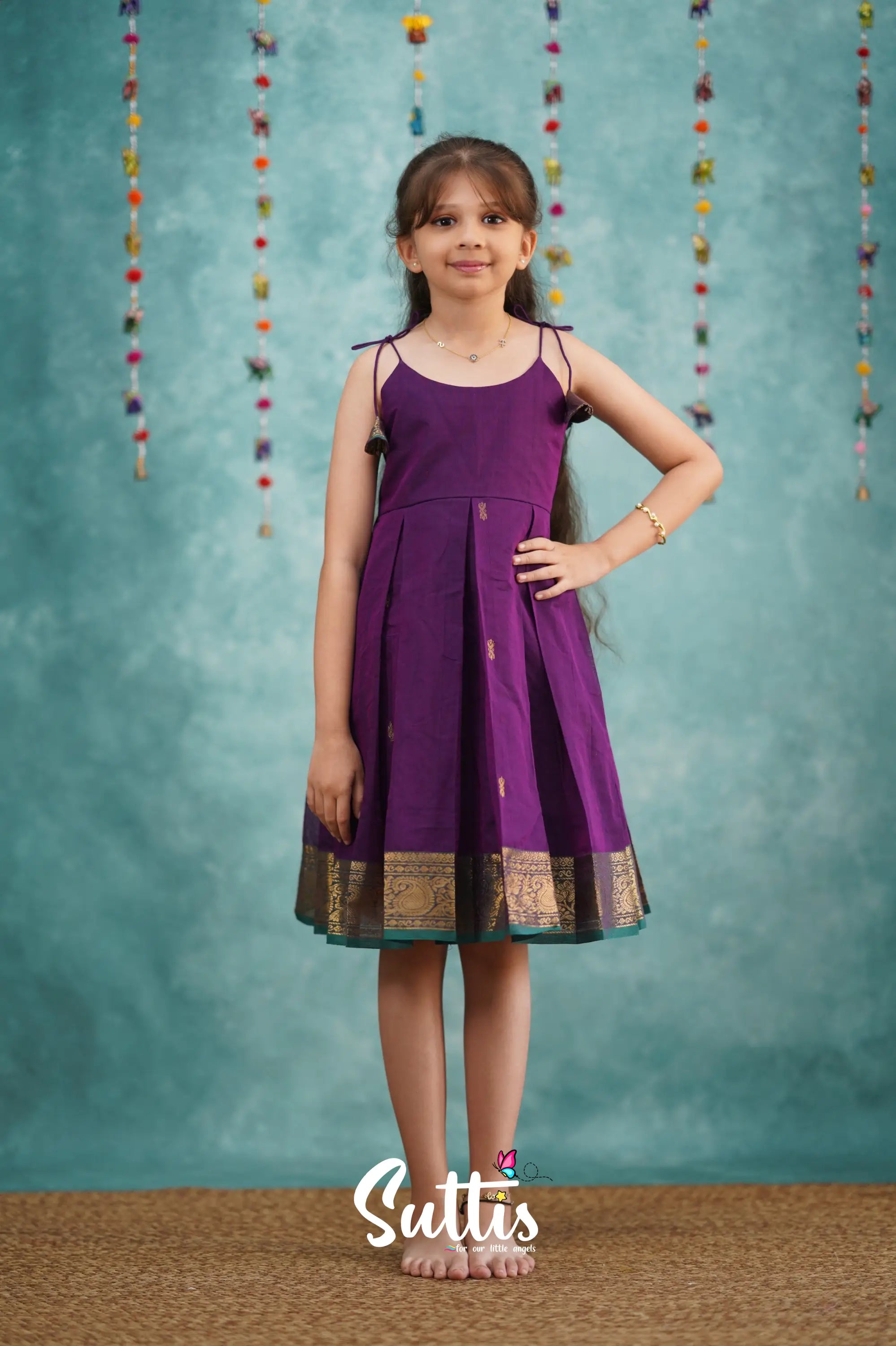 Raaga Cotton Frock - Purple Kids - Suttis