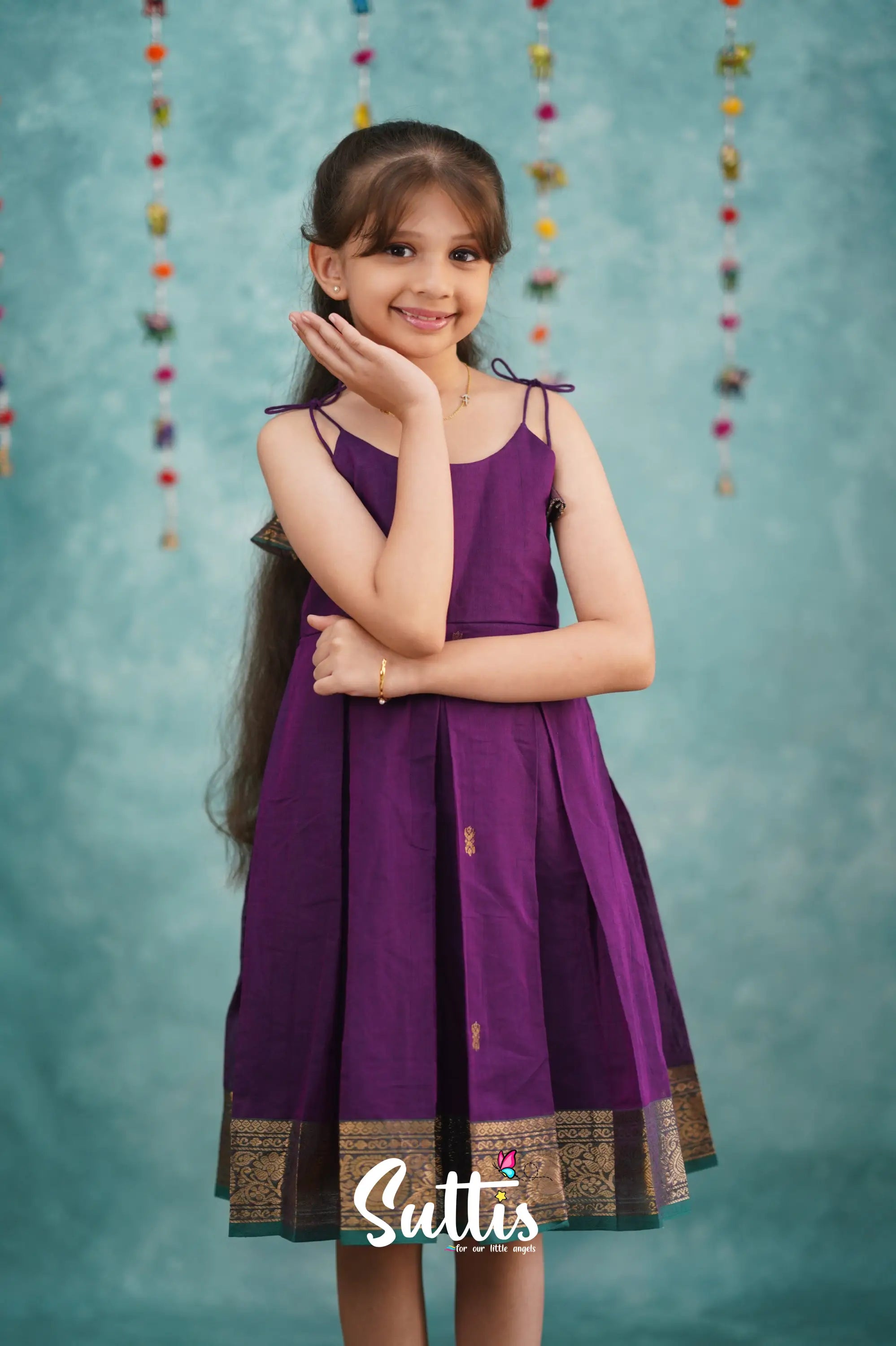 Raaga Cotton Frock - Purple Kids - Suttis