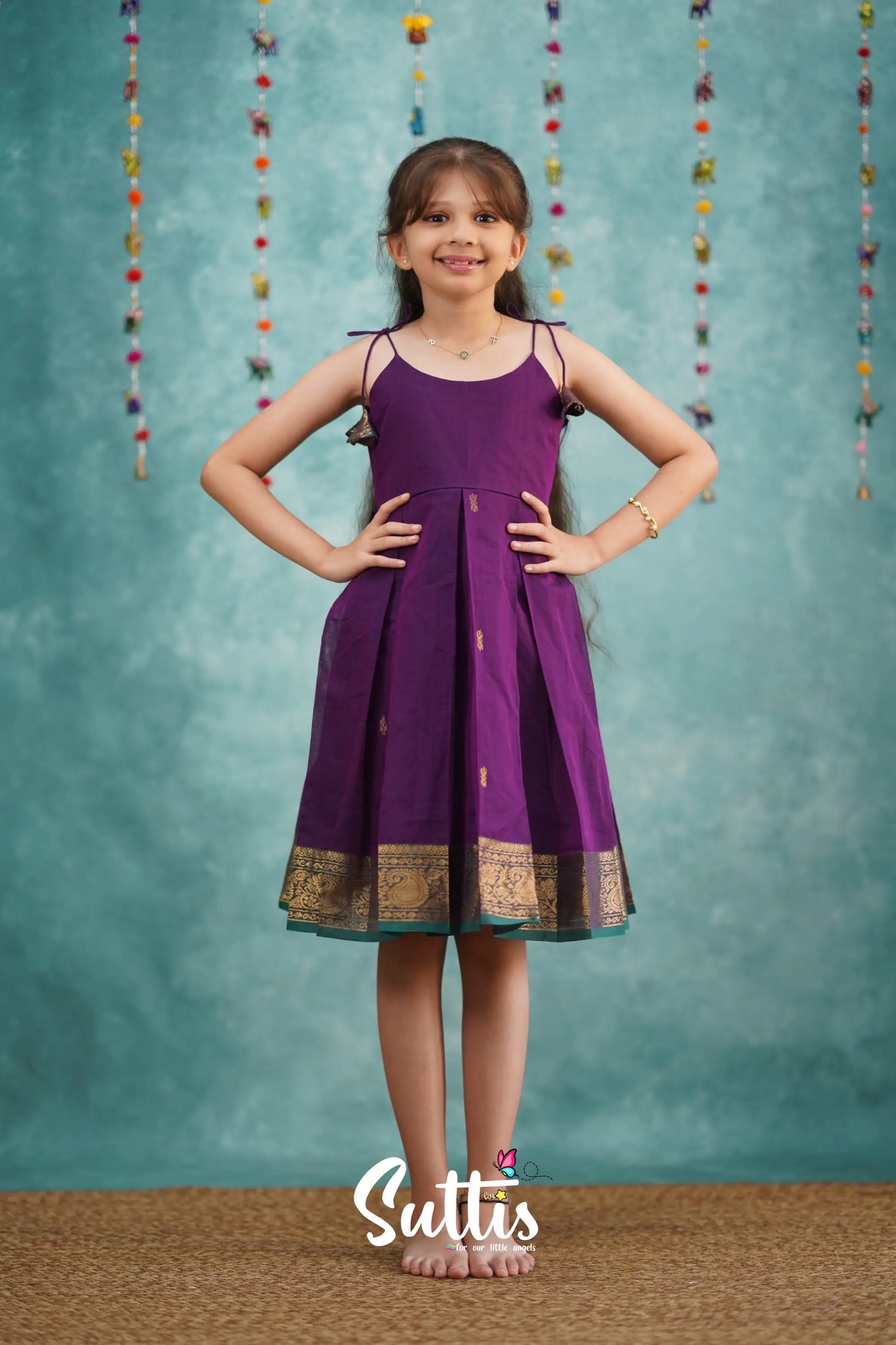 Raaga Cotton Frock - Purple Kids - Suttis