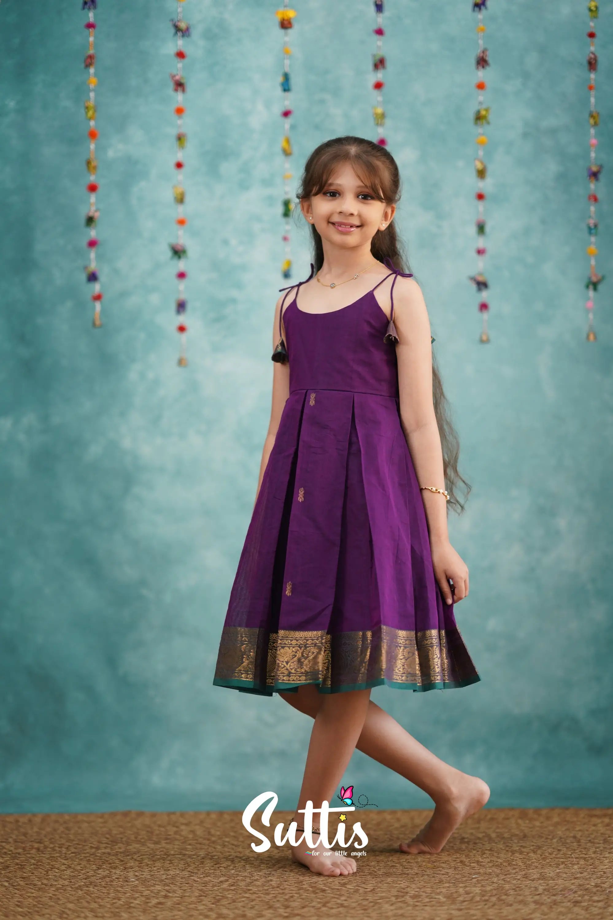 Raaga Cotton Frock - Purple Kids - Suttis