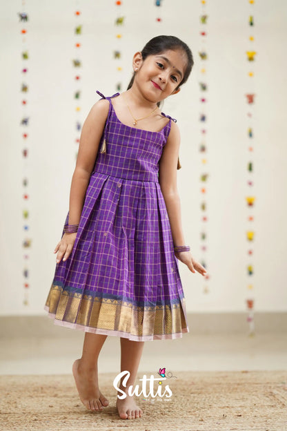 Raaga - Purple And Baby Pink Cotton Suttis Frock Kids-Suttis