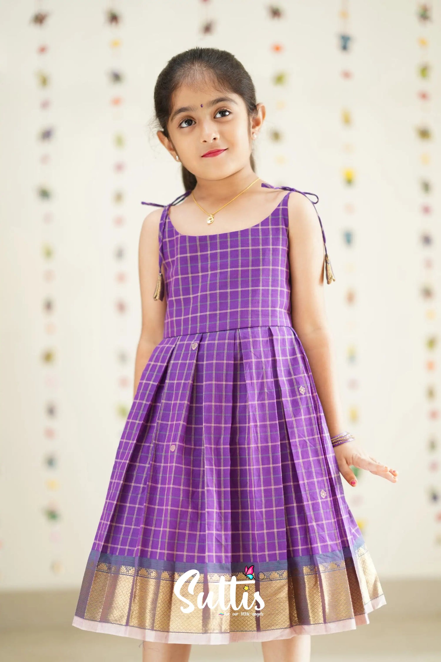 Raaga - Purple And Baby Pink Cotton Suttis Frock Kids-Suttis