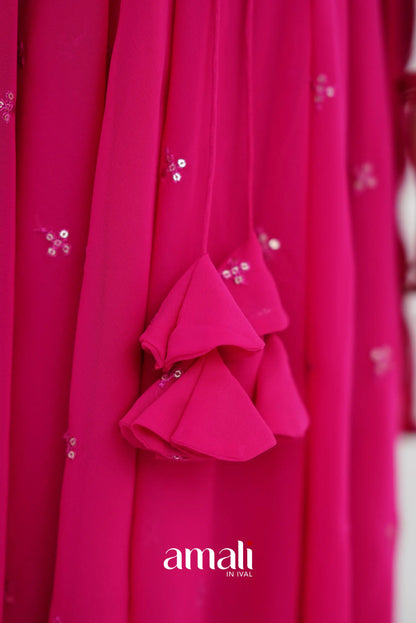 Rani Pink Georgette Anarkali Anarkalis