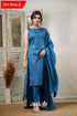 Rathi - Blue Unstitched Semi Kanchipuram Silk Salwar Salwar