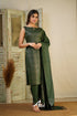 Rathi - Dark Green Unstitched Semi Kanchipuram Silk Salwar Salwar