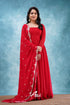 Red Georgette Anarkali Anarkalis