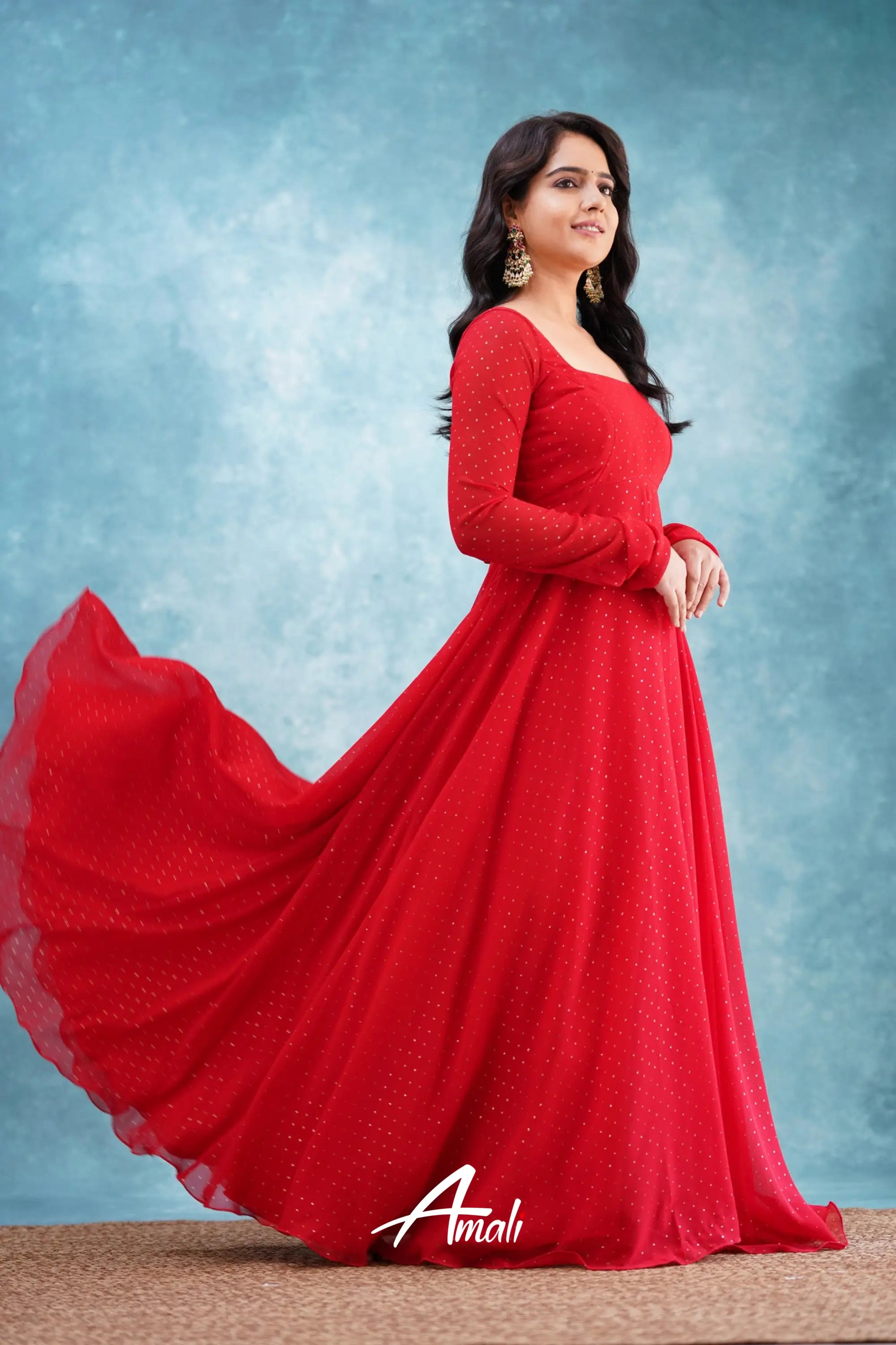 Red Georgette Anarkali Anarkalis