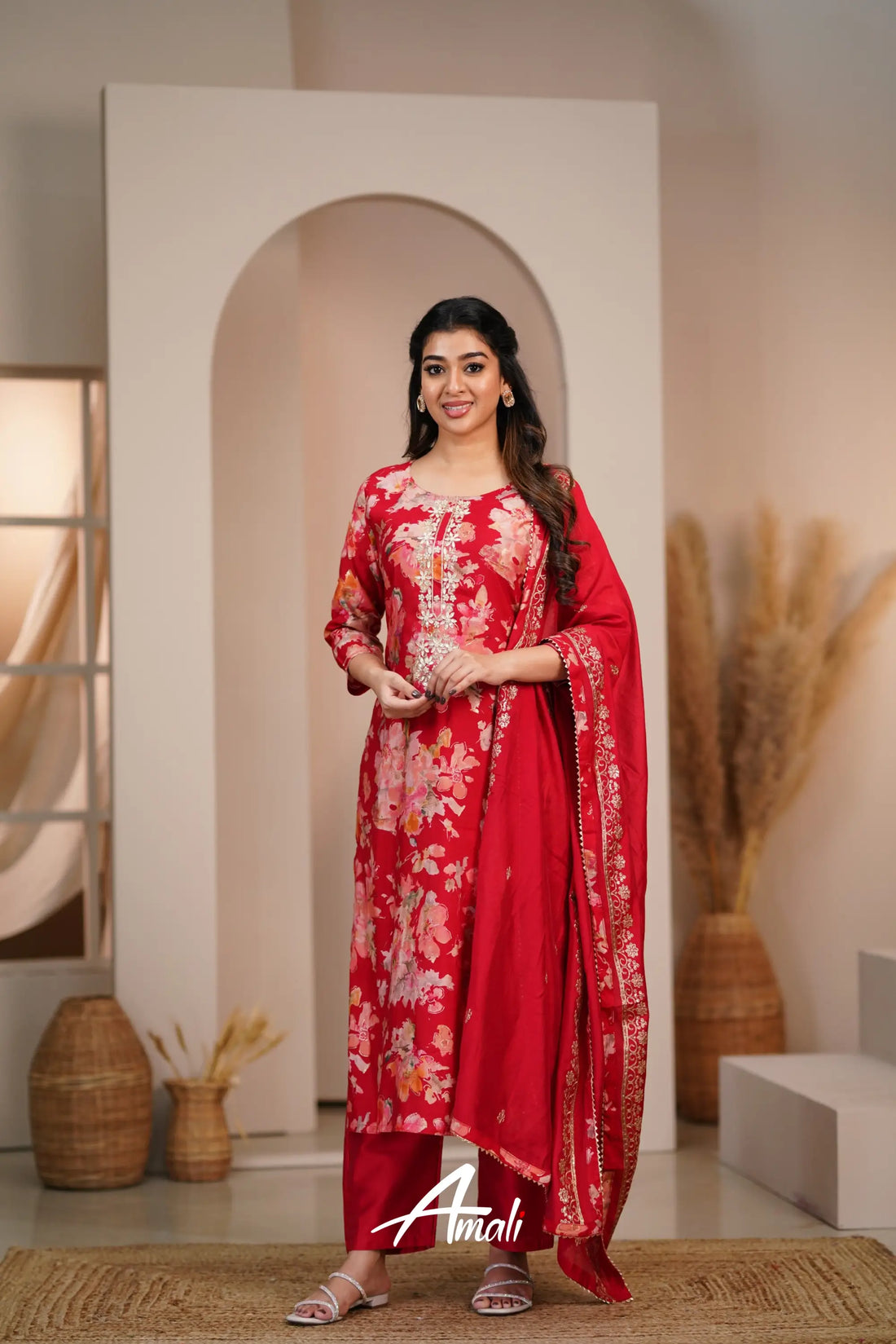 Reddish Maroon Cotton Salwar Anarkalis