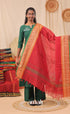 Reddish Maroon With Green Chettinad Cotton Dupatta salwar