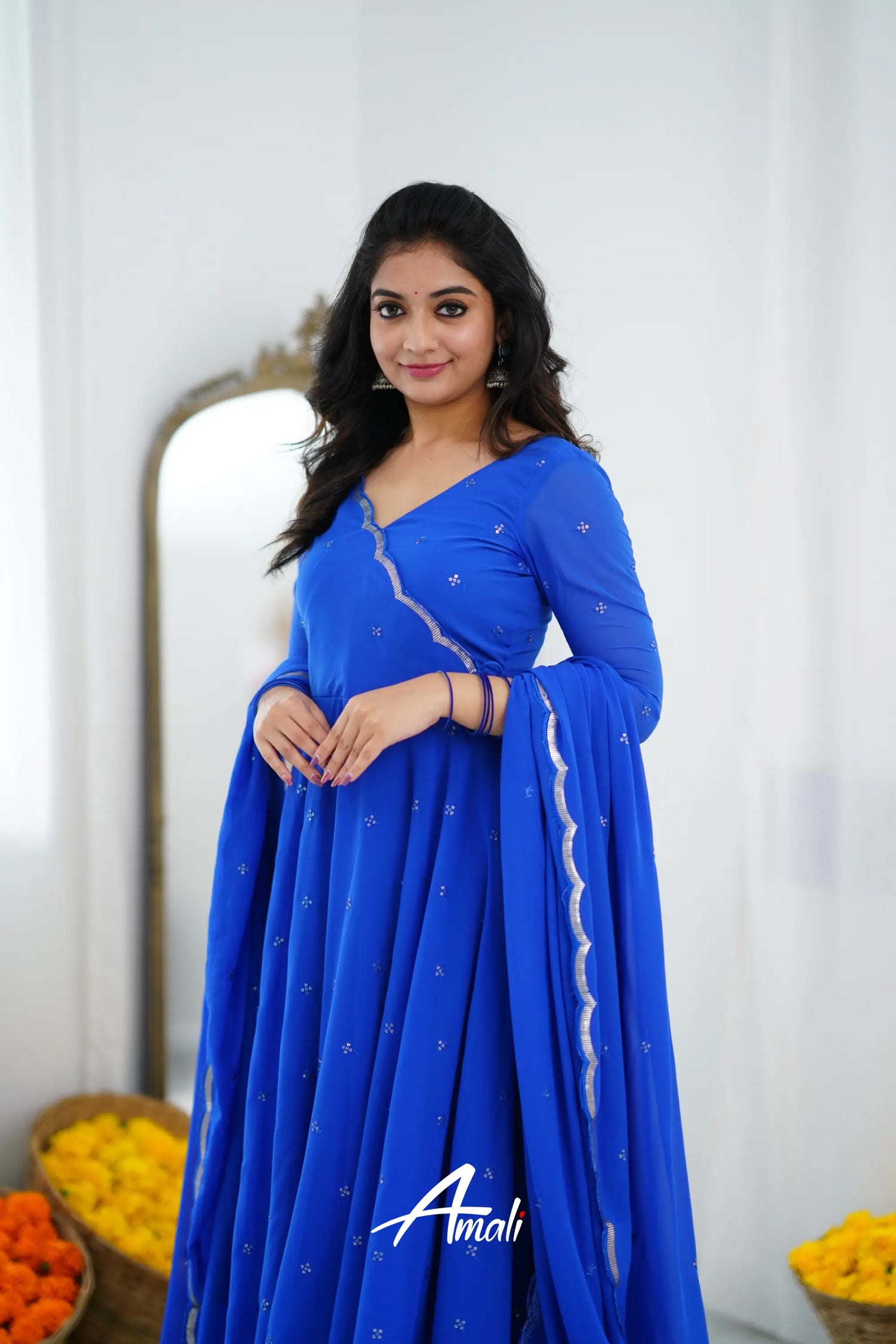 Royal Blue Georgette Anarkali Anarkalis