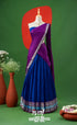 Royal Blue with Violet Semi-Stitched Cotton Halfsaree Half Sarees