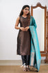 Saara - Black And Teal Semi Kanchipuram Silk Salwar Salwar