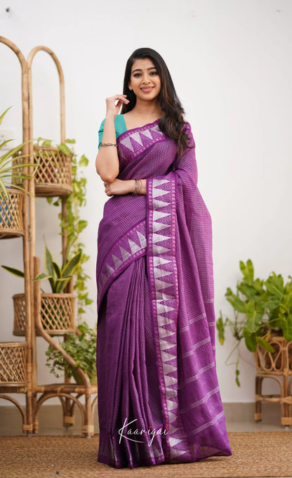 Saaral Dark Purple Shade And Teal Green Tone Sungudi Saree Sarees